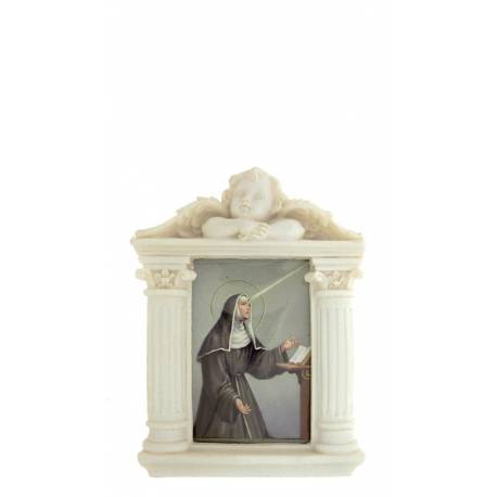 Cadre 10 X 7 Cm Blanc / Ange Ste Rita 7.5X5 Cm