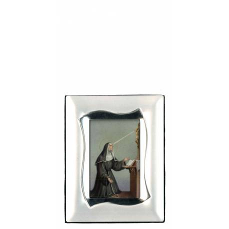 Cadre Met Argente Ste Rita 8 X 5 Cm