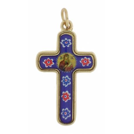 Croix Email Perpétuel Secours 3 cm