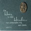 Leisteen 14.5 X 14.5 Cm De Heer Is Mijn Herder 