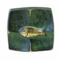 Plaque Murale 5 X 5 Cm Poisson Bronze