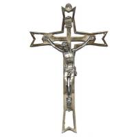 Croix Murale - 13 cm - Métal Nickelé
