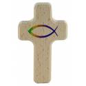Croix Murale Bois 7 X 11 Cm Poisson