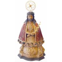 Statue 40 Cm Christ Roi + Rameau Filigrane Couleur