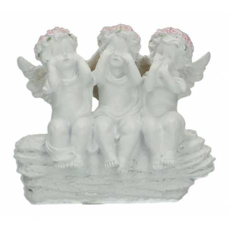 3 Anges sur rocher 11 cm