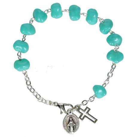 Armband-tientje - Glas - Turquoise 