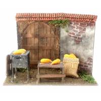 Santon Napolitain 08 Cm Atelier De Cuisson De Maïs 15.2X7.1X11cm