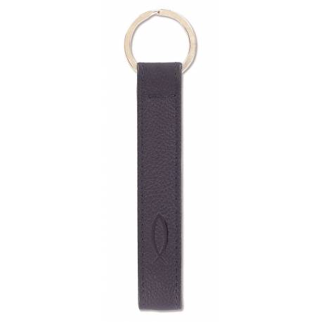Sleutelhanger Leder / Vis Donkerblauw 