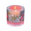 Glas+Theelichtje 6 X 6.5 - Kerstmis Is De Dag 