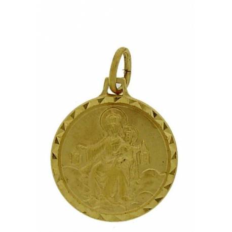 Medaille Scapulier - 16 mm - Metaal Verguld 
