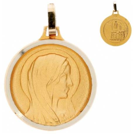 Medaille O.L.V. - 18 mm - Metaal Verguld 