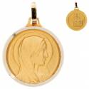 Medaille O.L.V. - 18 mm - Metaal Verguld 