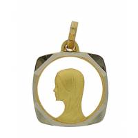 Medaille O.L.V. - 16 X 16 mm - Metaal Verguld 