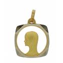 Medaille O.L.V. - 16 X 16 mm - Metaal Verguld 