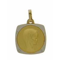 Medaille O.L.V. - 16 X 16 mm - Metaal Verguld 