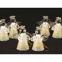 Ange 5 cm - Verre / Doré - 6 / Set