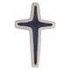 Croix Ceramique 13.5 X 9 Cm Blanc + Bleu Dauphin