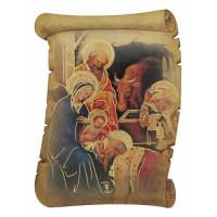 Cadre Parchemin Adoration Des Rois 6.5 X 4.5 Cm
