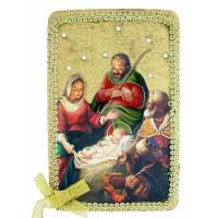 Kader Hout 10.5 x 6.5 cm H Familie Borduur Verguld 