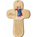 Croix Murale - St Christophe + Prière - 15 X 9.5 cm