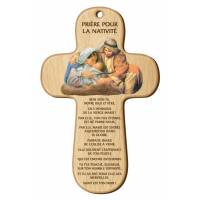 Croix Murale Nativite + Priere - 15 X 9.5 Cm