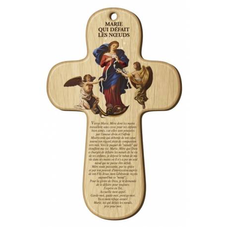 Croix Murale Marie Qui Defait Des Noeuds + Priere - 15 X 9.5 Cm