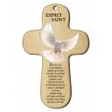 Croix Murale St Esprit + Priere - 15 X 9.5 Cm