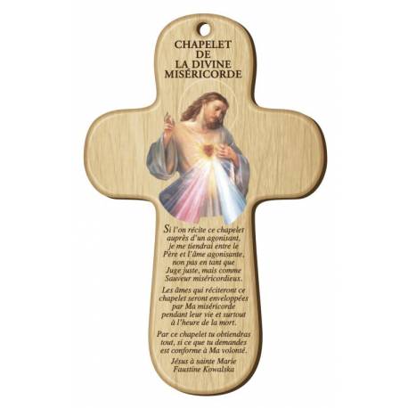 Croix Murale Christ Misericordieux + Priere - 15 X 9.5 Cm