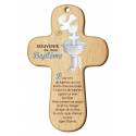 Croix Murale Bapteme + Priere - 15 X 9.5 Cm