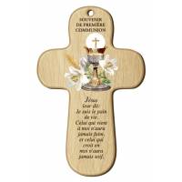 Croix Murale Communion + Priere - 15 X 9.5 Cm