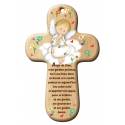 Croix Murale Ange + Priere - 15 X 9.5 Cm - Blanc