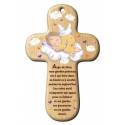 Croix Murale Ange + Priere - 15 X 9.5 Cm - Jaune Clair