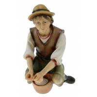 Geitenmelker : houtsnijwerk kerstgroep Ulrich 15 cm 