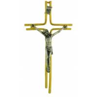 Croix Murale - 16 cm - Mét Doré Bicolore