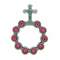 Ring-Tientje - Metaal Verz + Swarovski steentjes 