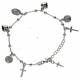 Armband Zilver met rhodium - 8 hangertjes 