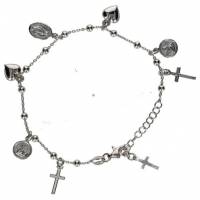 Armband Zilver met rhodium - 8 hangertjes 
