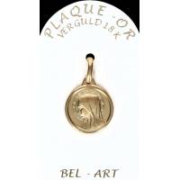 Médaille plaqué-or - Vierge - 15 mm