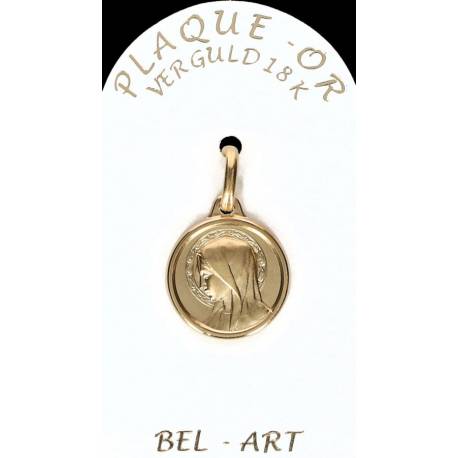 Médaille plaqué-or - Vierge - 15 mm