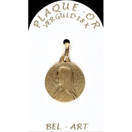 Médaille plaqué-or - Vierge - 18 mm