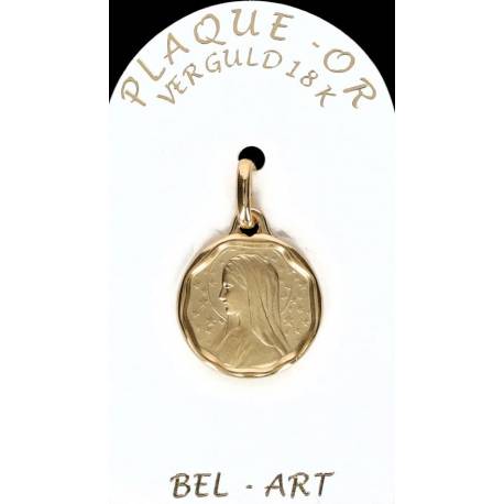 Médaille plaqué-or - Vierge - 16 mm