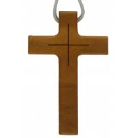 Croix s/cordon - 44 x 29 mm - Bois d'olivier
