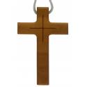 Croix s/cordon - 44 x 29 mm - Bois d'olivier