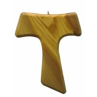 Croix Tau - 13 cm - Bois d'Olivier