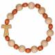 Bracelet-dizainier s/élastique - bois - croix Tau