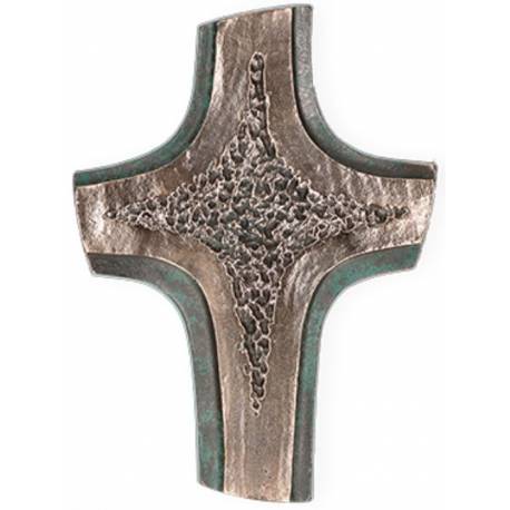 Croix Murale Bronze 19 X 14 Cm