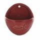 Wijwatervat Keramiek 8.5 X 10 Cm Rood Glanzend Vis 