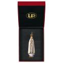 Statue en bois sculpté Notre Dame de Fatima avec étui 9 cm couleur
