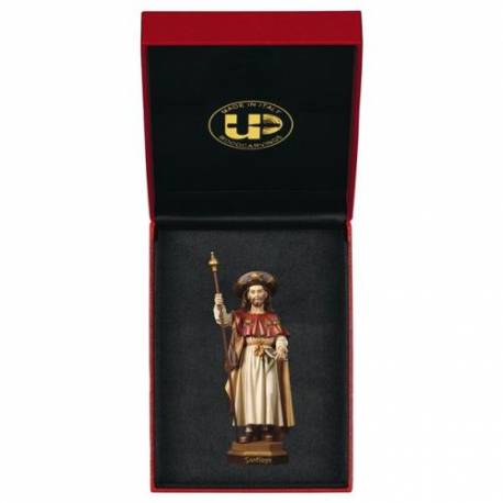 Houtsnijwerk beeld Heilige Jakobus met etui 8 cm gekleurd 