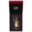 Statue en bois sculpté Saint Jacques avec étui 8 cm couleur